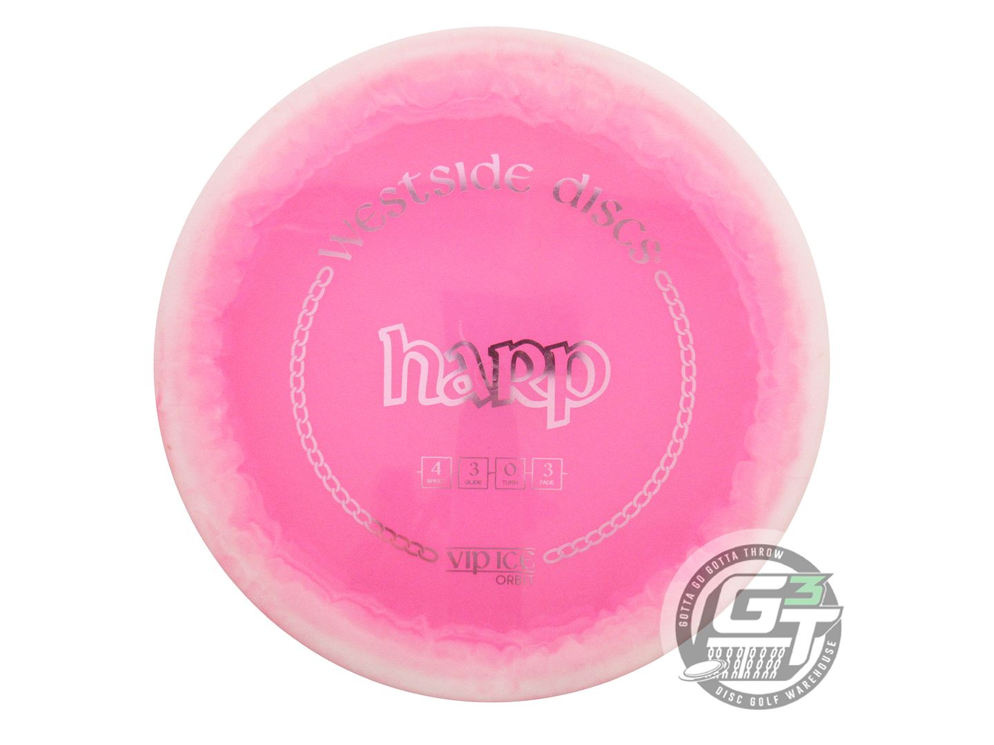 USED Westside Discs VIP Ice Orbit Harp 173g White-Pink Putter Golf Disc