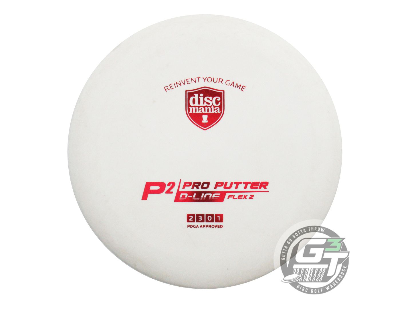 USED DiscMania D-Line Flex 2 P2 173g White Red Foil Putter Golf Disc