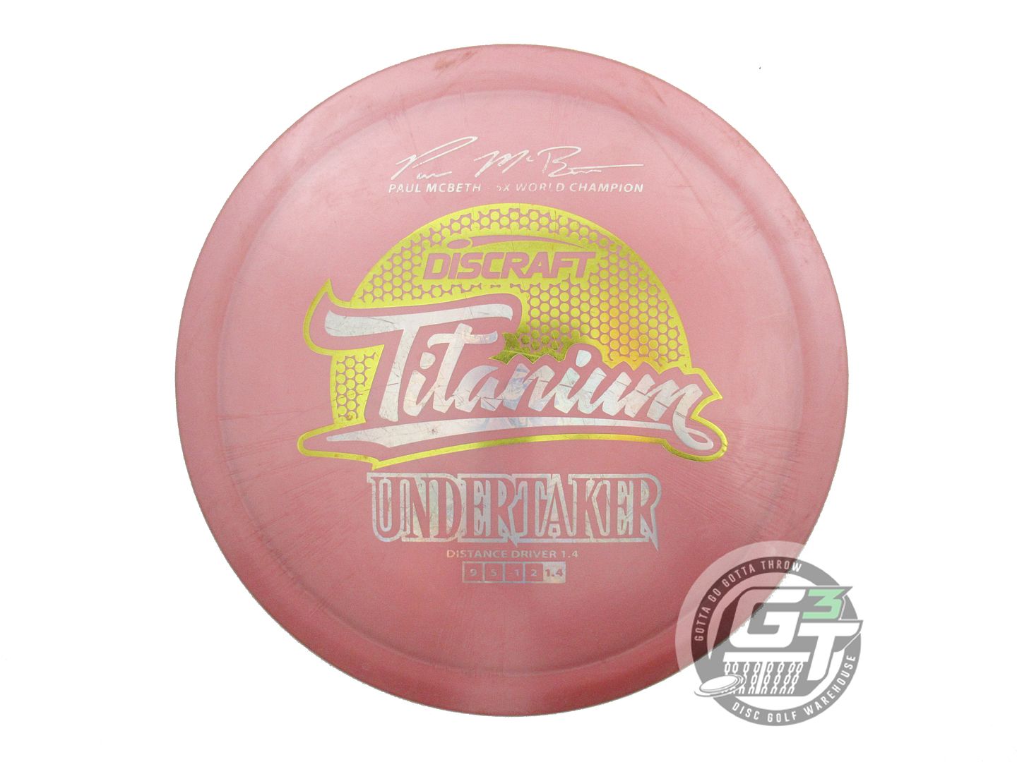 USED Discraft [McBETH] Titanium Undertaker 171g Pink Gold Foil Driver Disc