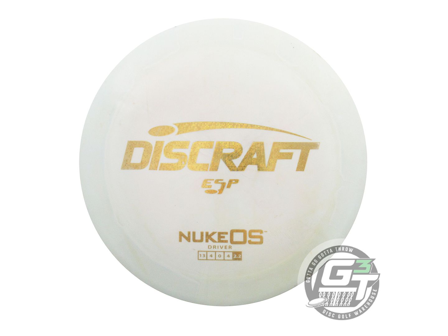 USED Discraft ESP Nuke OS 176g Sage-White Gold Glitter Foil Distance Driver Disc