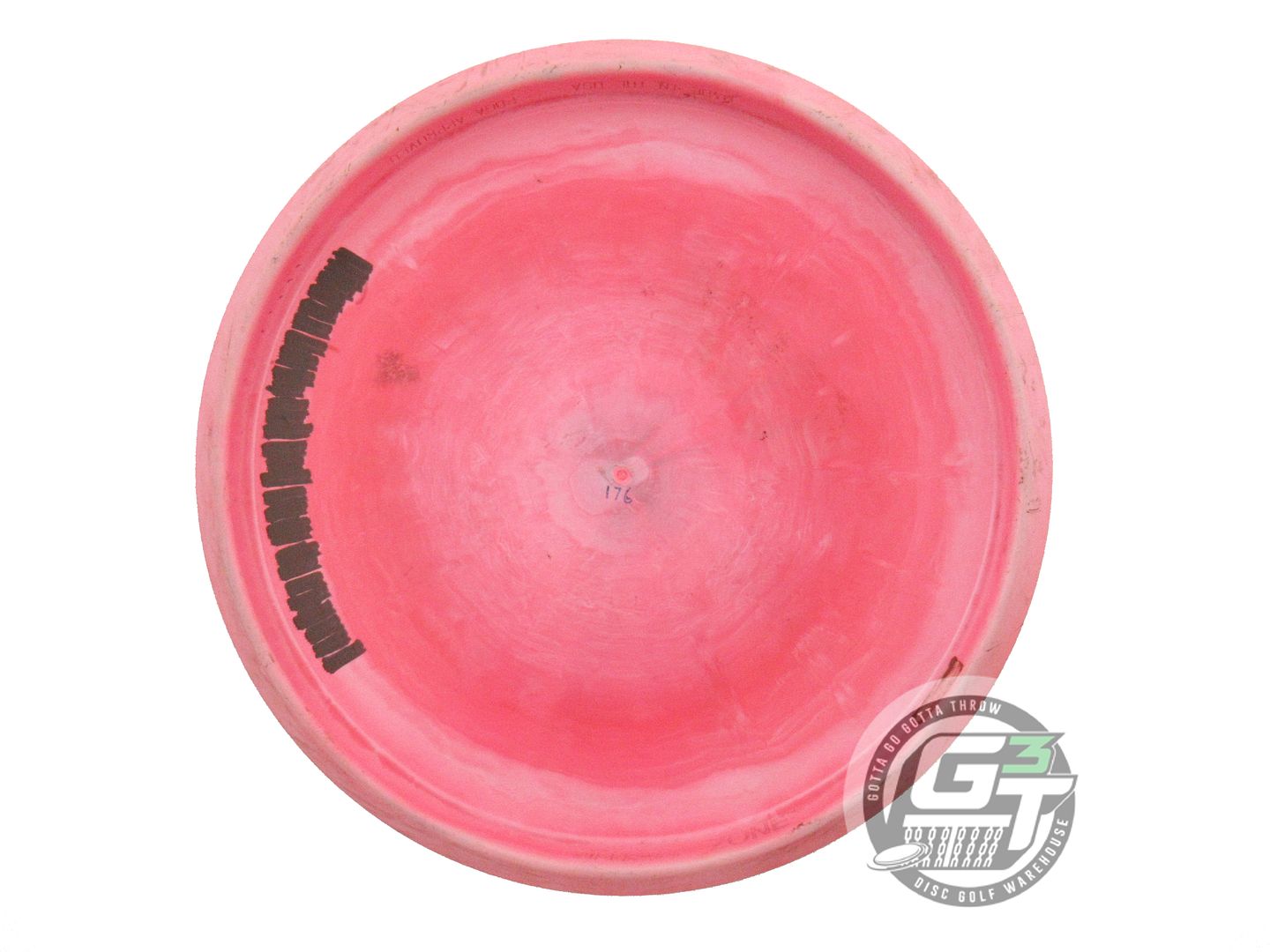 USED Discraft ESP Zone 176g Red-Pink Silver Glitter Foil Putter Golf Disc