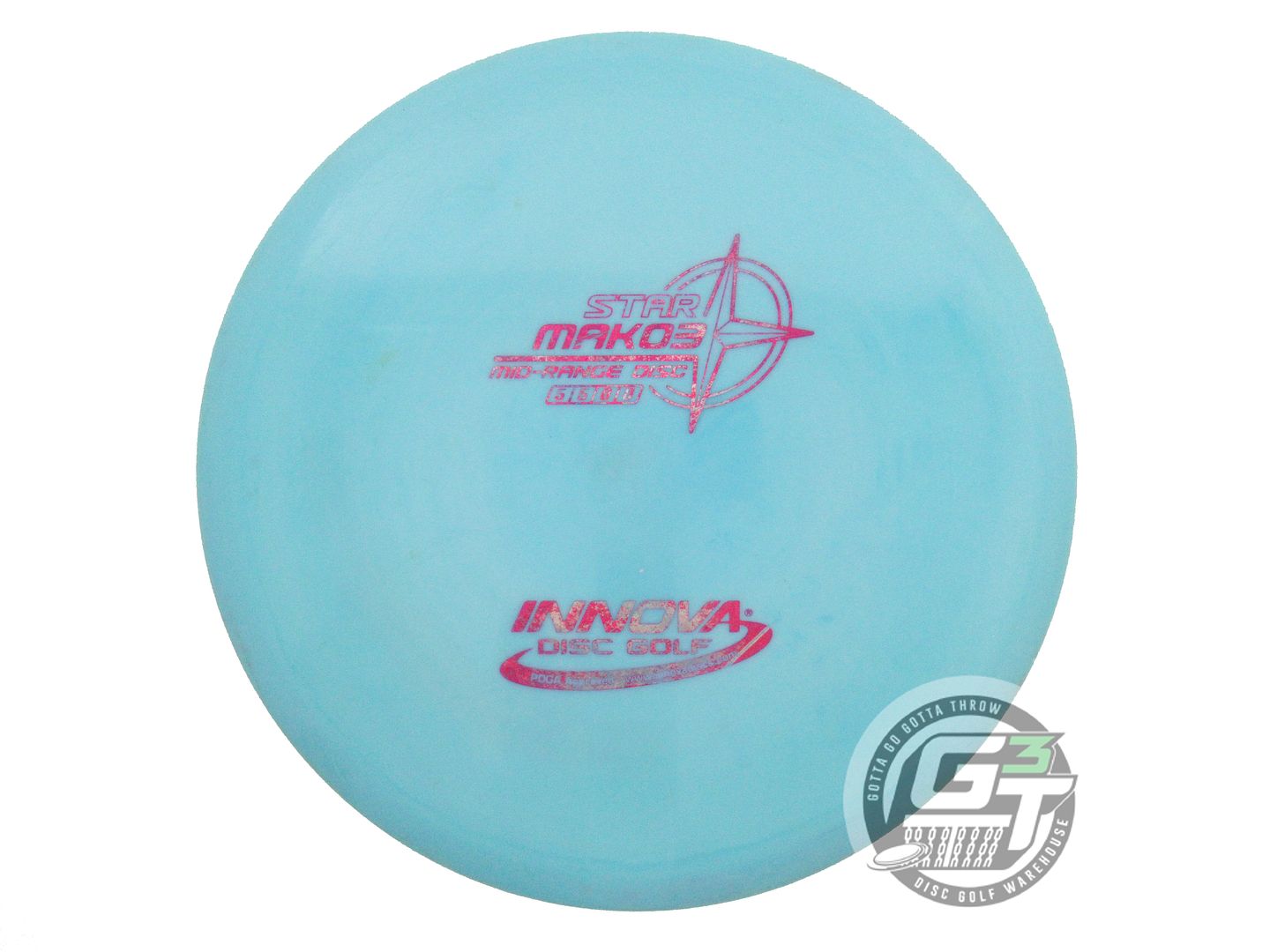 USED Innova Star Mako3 180g Sky Blue Magenta Shatter Foil Midrange Golf Disc