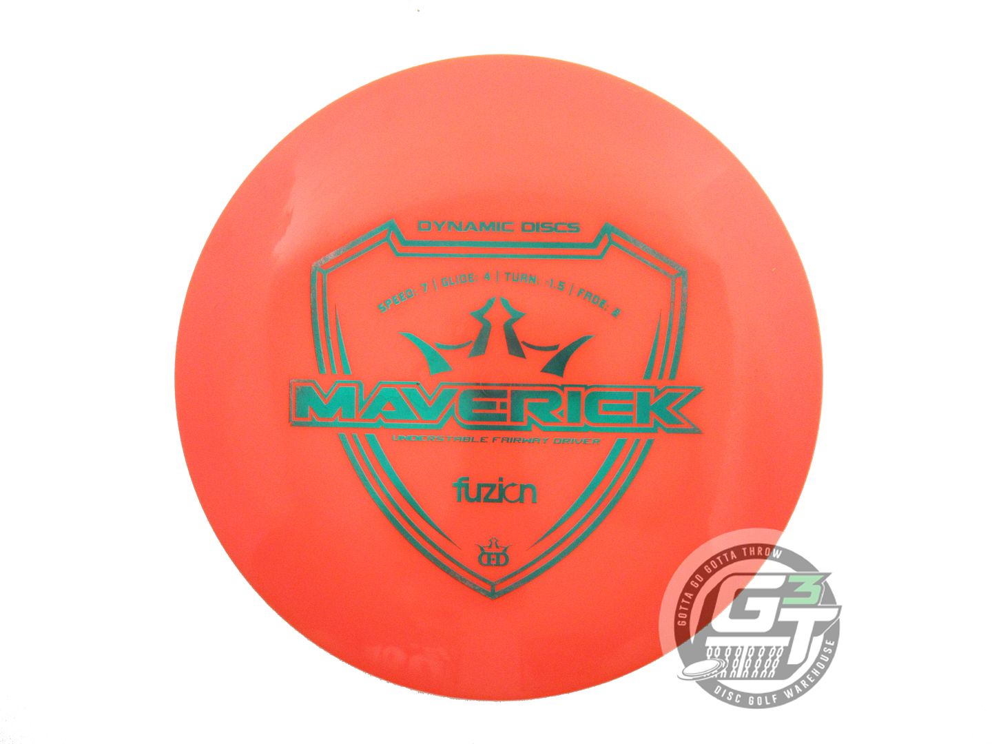 USED Dynamic Discs Fuzion Maverick 173g Orange Green Foil Distance Driver Disc