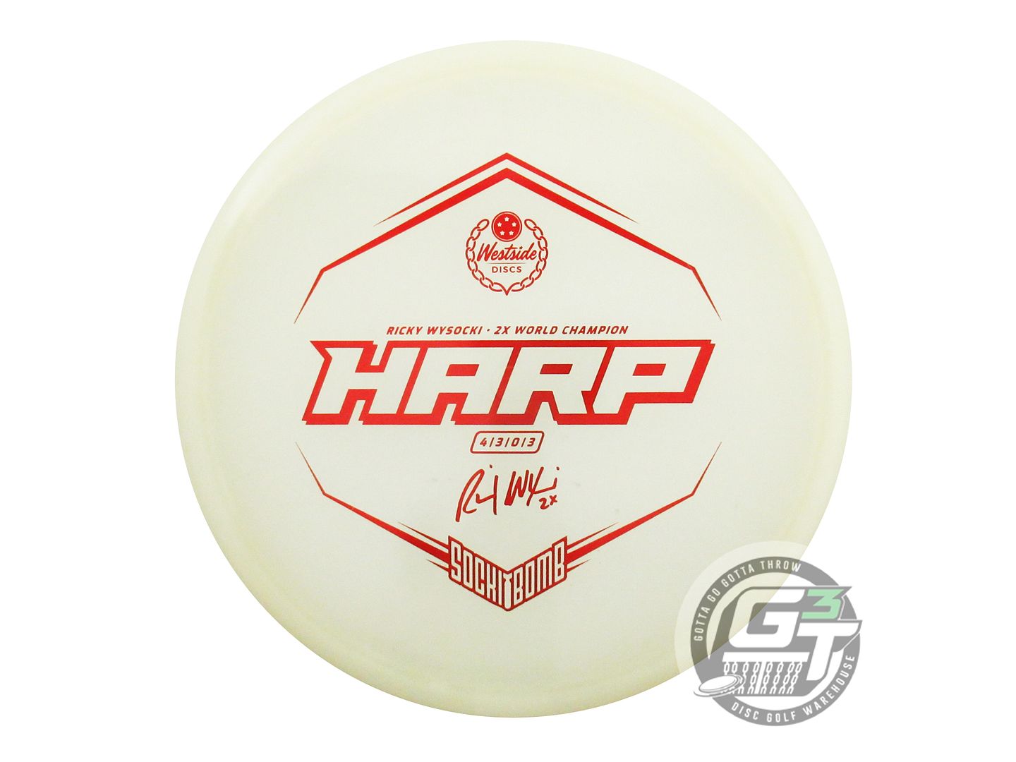 USED Westside Discs [WYSOCKI] Glow VIP Harp 173g Red Foil Putter Golf Disc