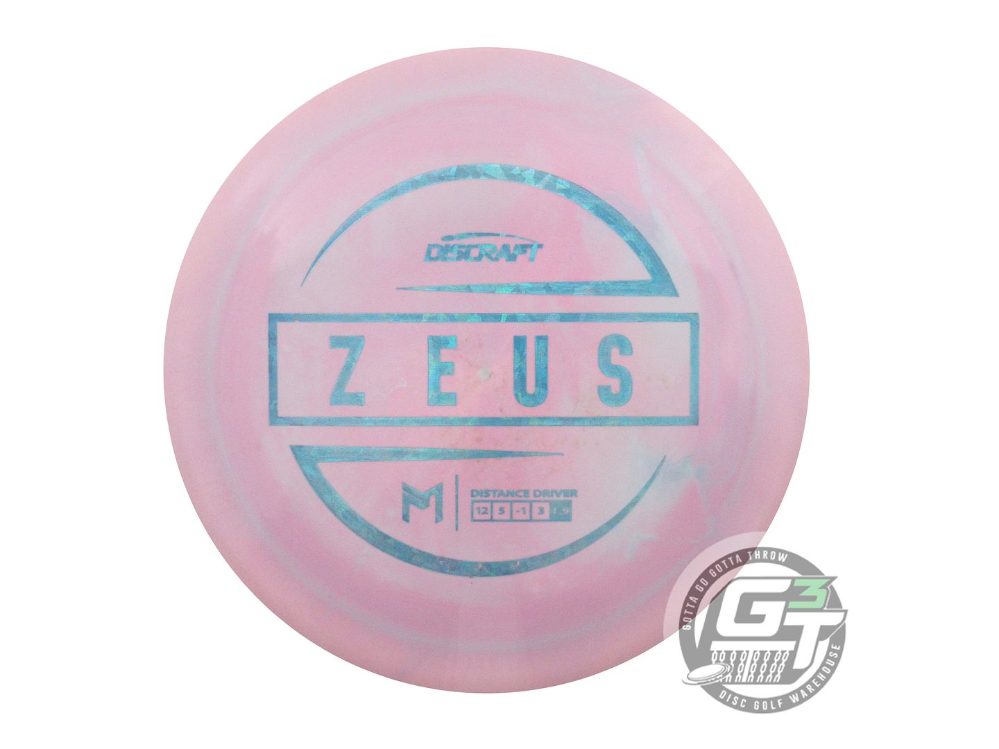 USED Discraft [McBETH] ESP Zeus 167g Pink Teal Shatter Foil Driver Golf Disc