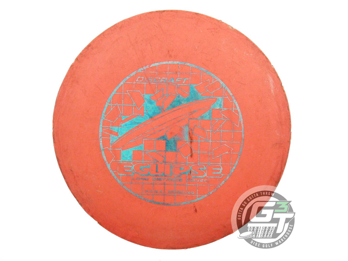 USED Discraft Pro D Eclipse 177g Orange Aqua Foil Fairway Driver Golf Disc
