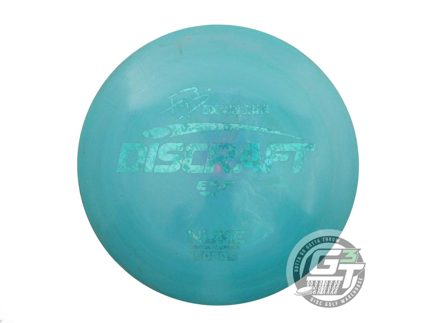 USED Discraft [PIERCE] ESP Nuke 174g Teal Teal Heart Foil Distance Driver Disc