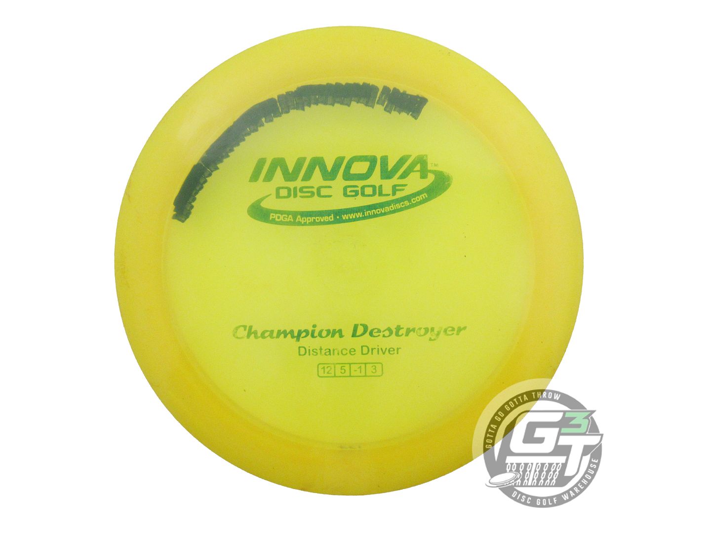 USED Innova Champion Destroyer 177g Yellow Green Matrix Foil Driver Golf Disc