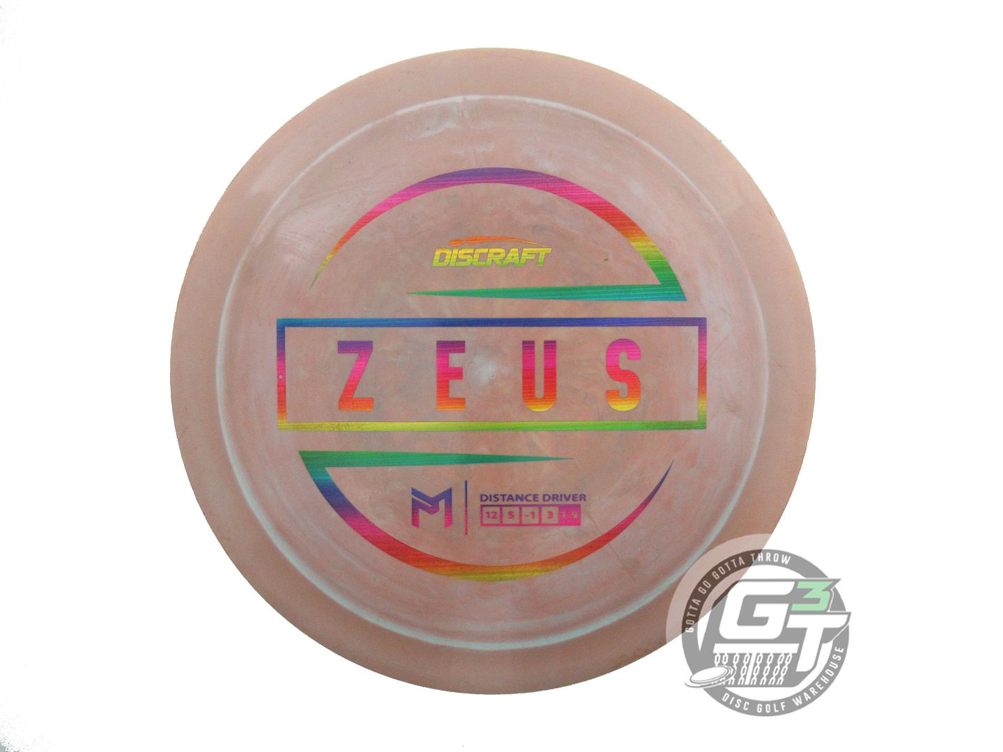 USED Discraft [McBETH] ESP Zeus 170g Tan-Teal Rainbow Laser Driver Golf Disc