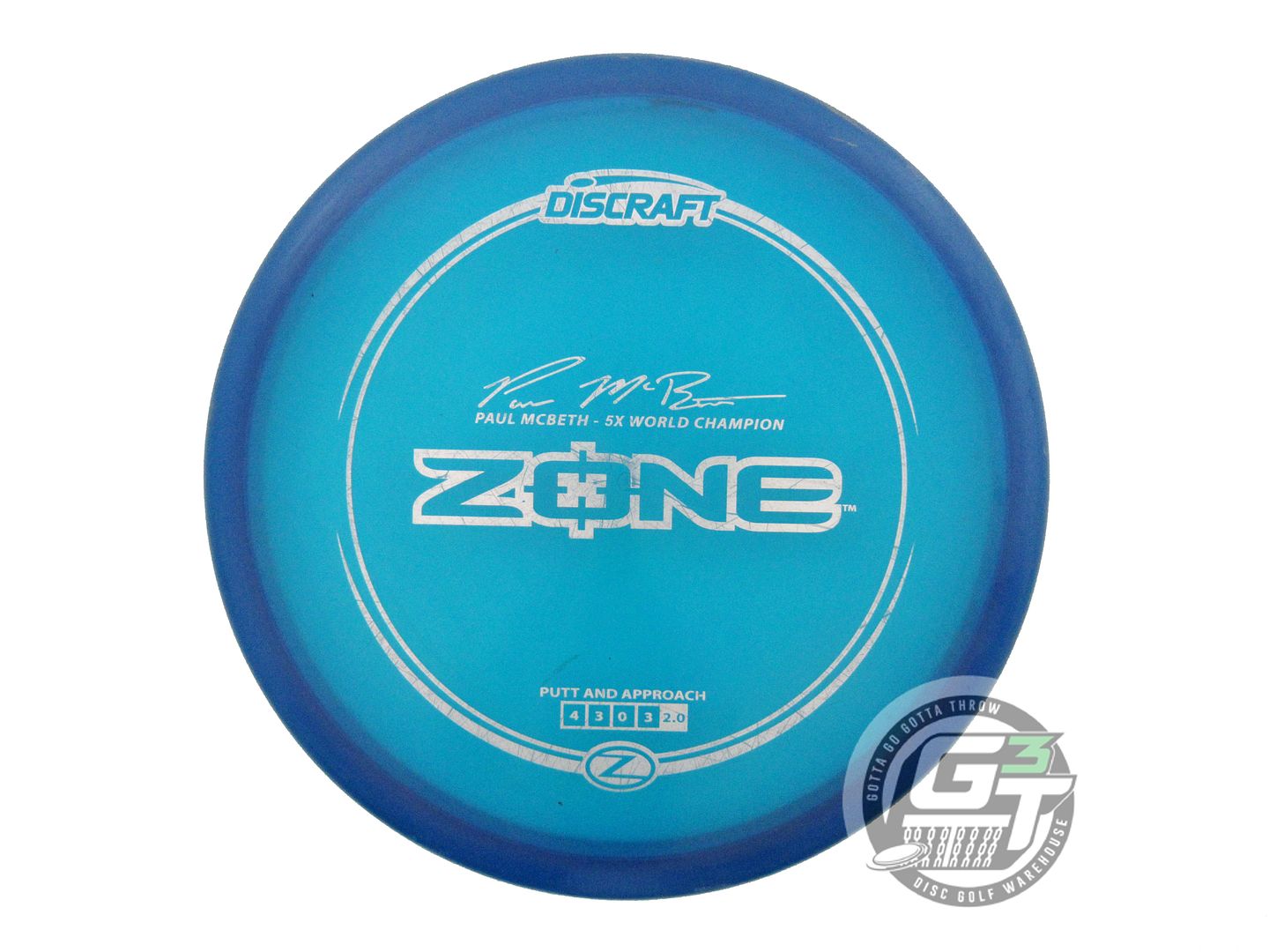 USED Discraft Z Zone 175g Blue Silver Stamp Putter Golf Disc