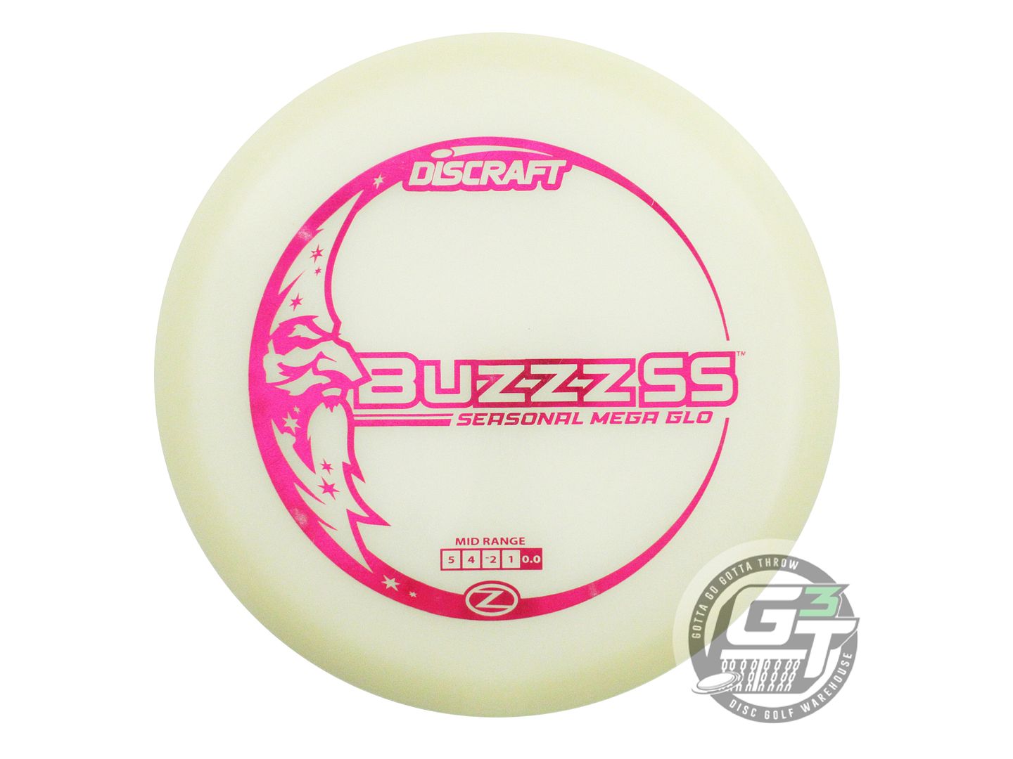 USED Discraft SEASONAL Mega Glo Z Buzzz SS 174g Magenta Foil Midrange Golf Disc
