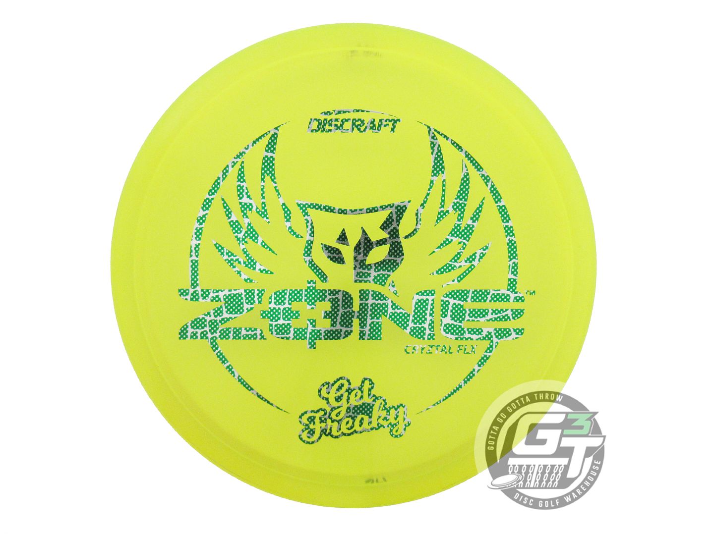 USED Discraft FREAKY Cryztal FLX Zone 176g Yellow Reptile Foil Putter Golf Disc