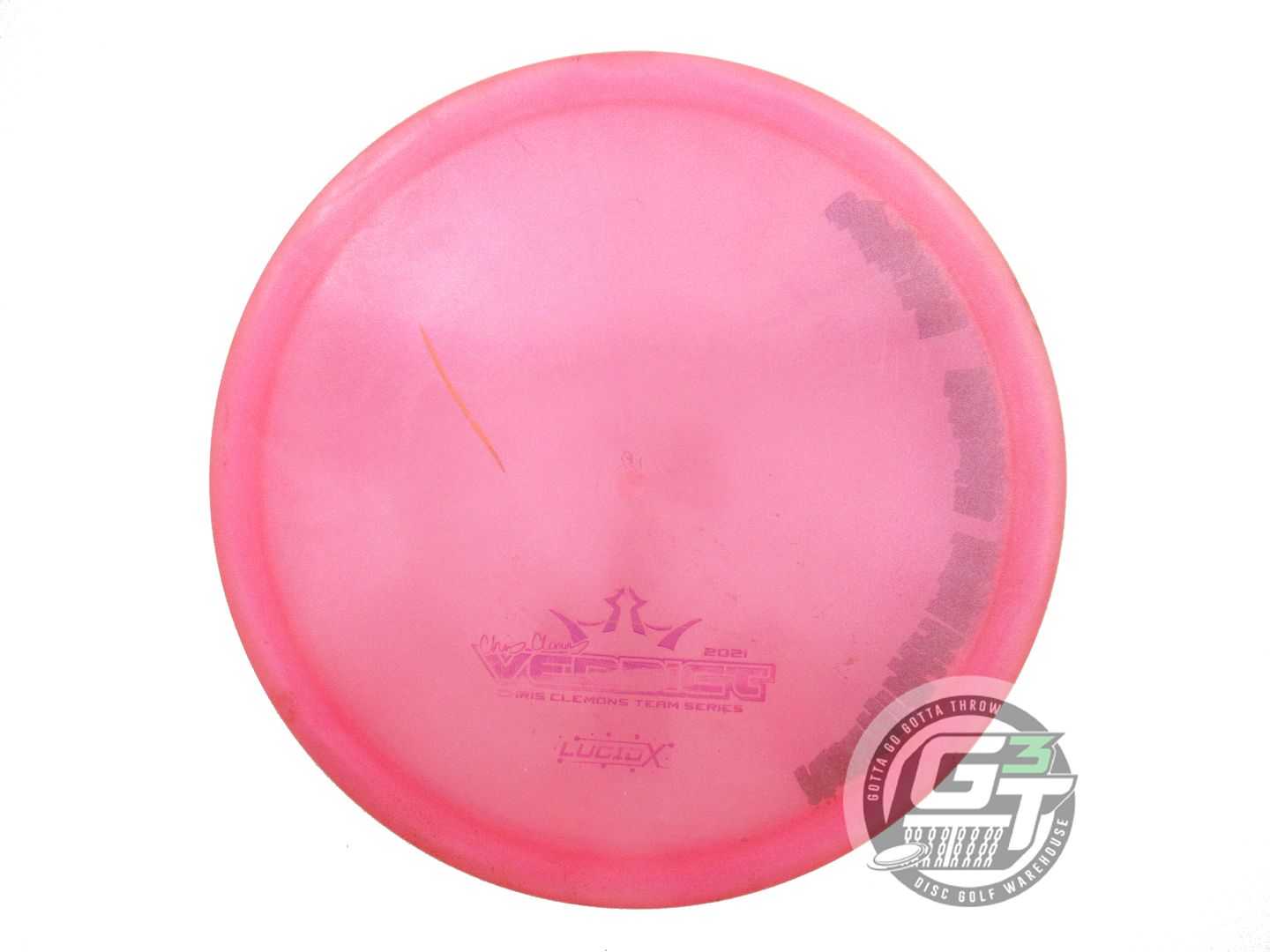 USED Dynamic Discs [CLEMONS] Glimmer Lucid-X Verdict 180g Pink Midrange Disc