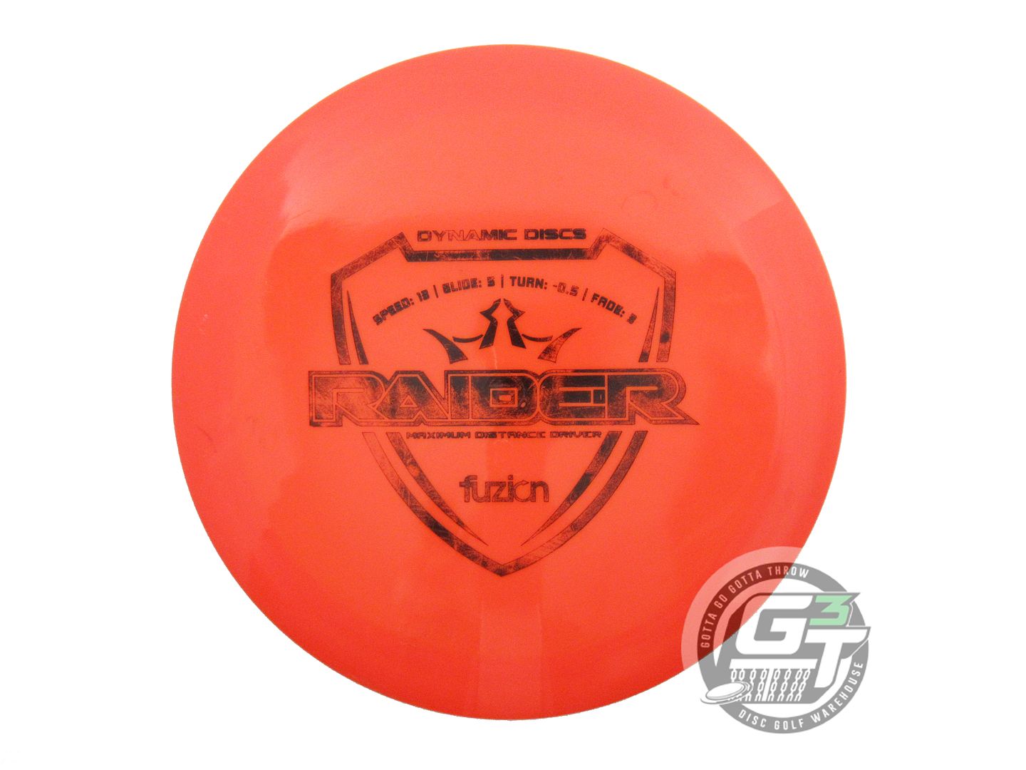 USED Dynamic Discs Fuzion Raider 172g Orange Black Stamp Distance Driver Disc