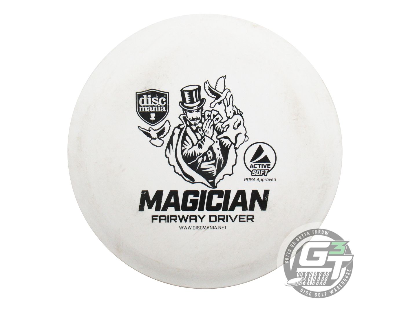 USED DiscMania Active Base Soft Magician 157g White Black Stamp Driver Golf Disc