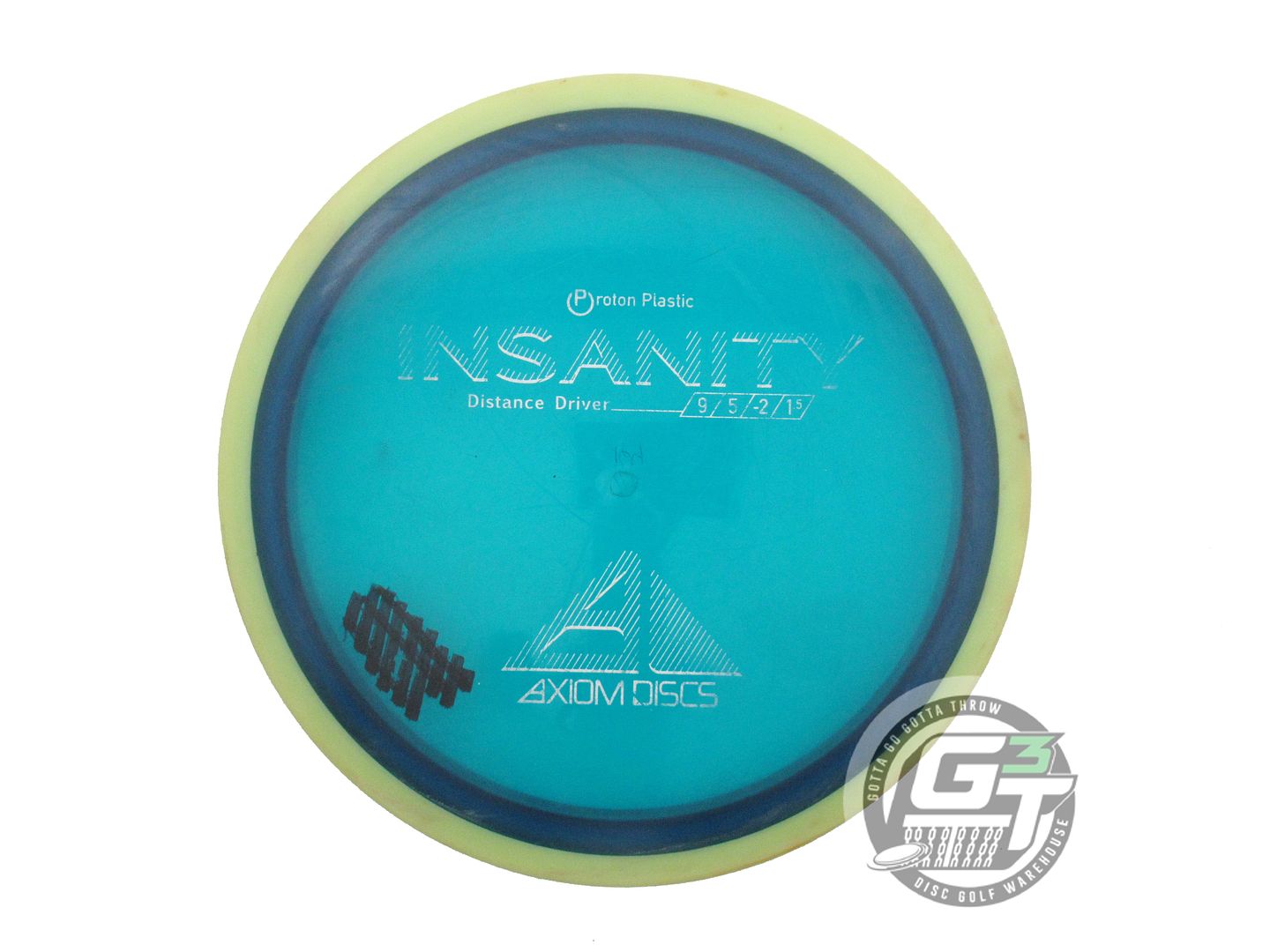 USED Axiom Discs Proton Insanity 164g Blue Yellow Rim Distance Driver Golf Disc