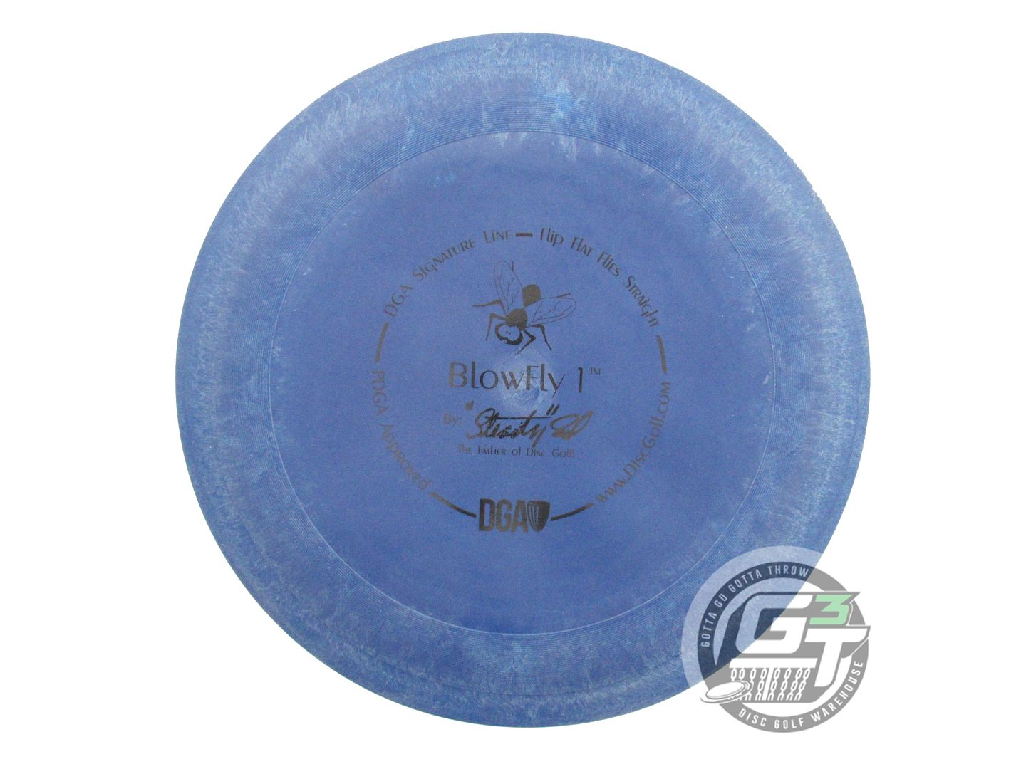 USED DGA Signature Line Blowfly 1 174g Blue Black Stamp Putter Golf Disc
