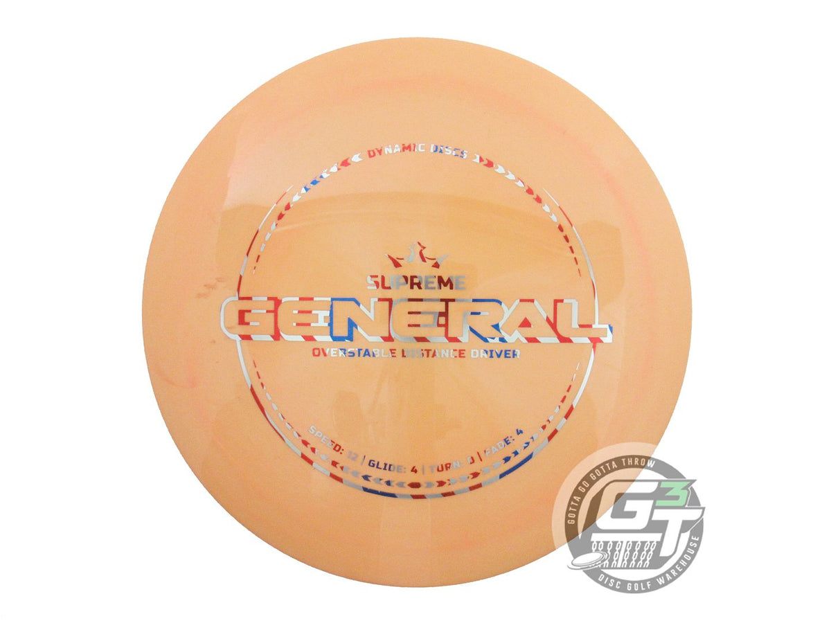 USED Dynamic Discs Supreme General 175g Peach Flag Foil Distance Driver Disc