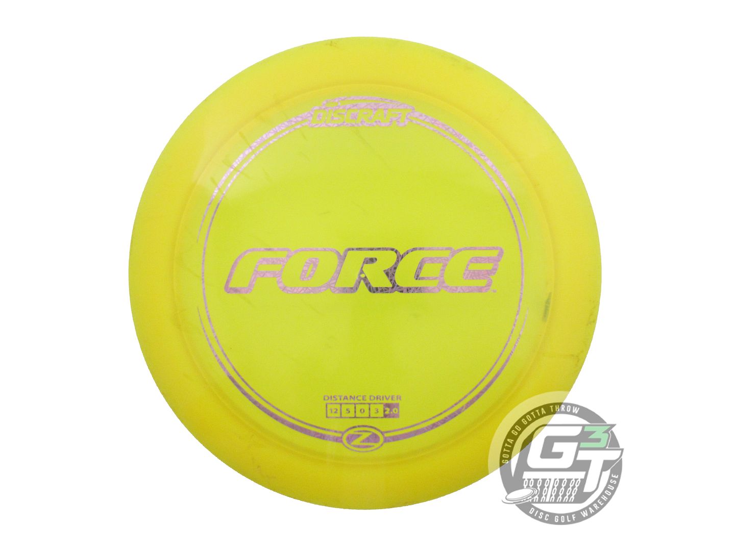 USED Discraft Z Force 175g Yellow Lilac Foil Distance Driver Golf Disc