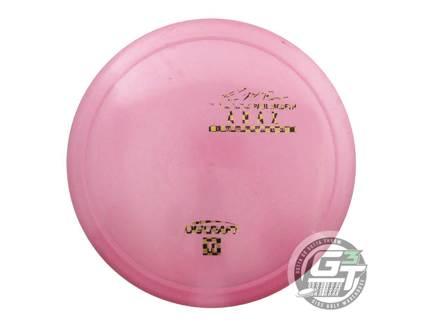 USED Discraft [McBETH] Titanium Anax 170g Pink Checker Foil Driver Golf Disc
