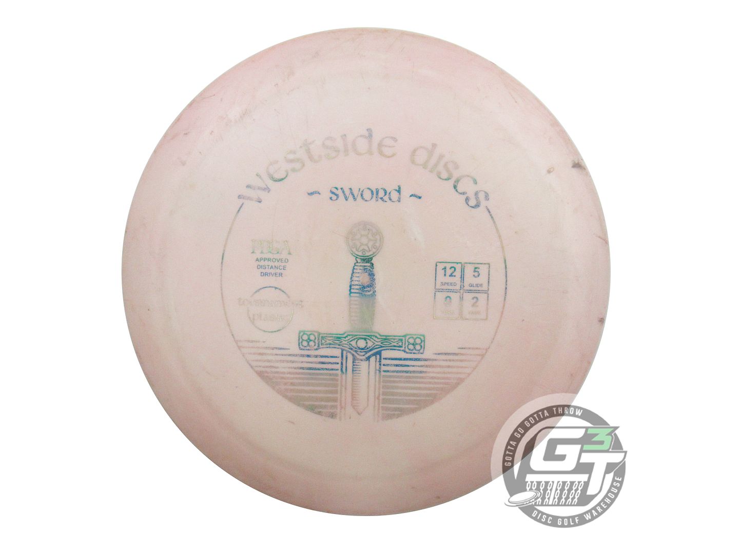 USED Westside Discs Tournament Sword 170g Lt. Pink Stripe Foil Driver Golf Disc