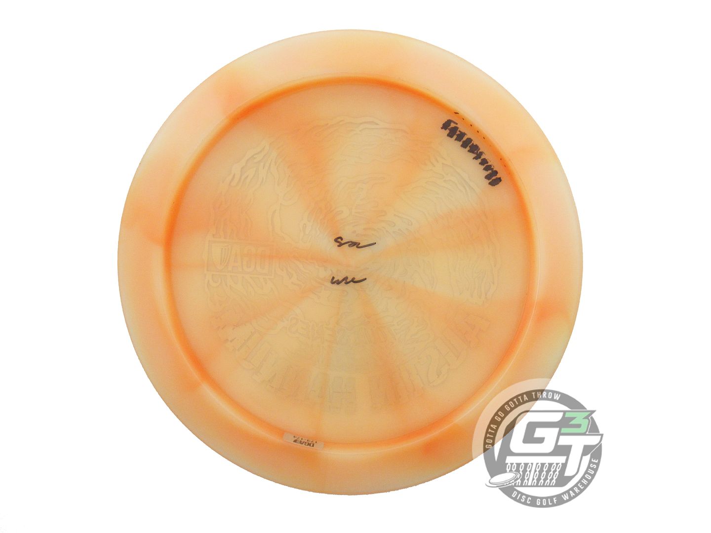USED DGA [HANNUM] Swirl Hypercane 174g Peach Stripe Foil Driver Golf Disc