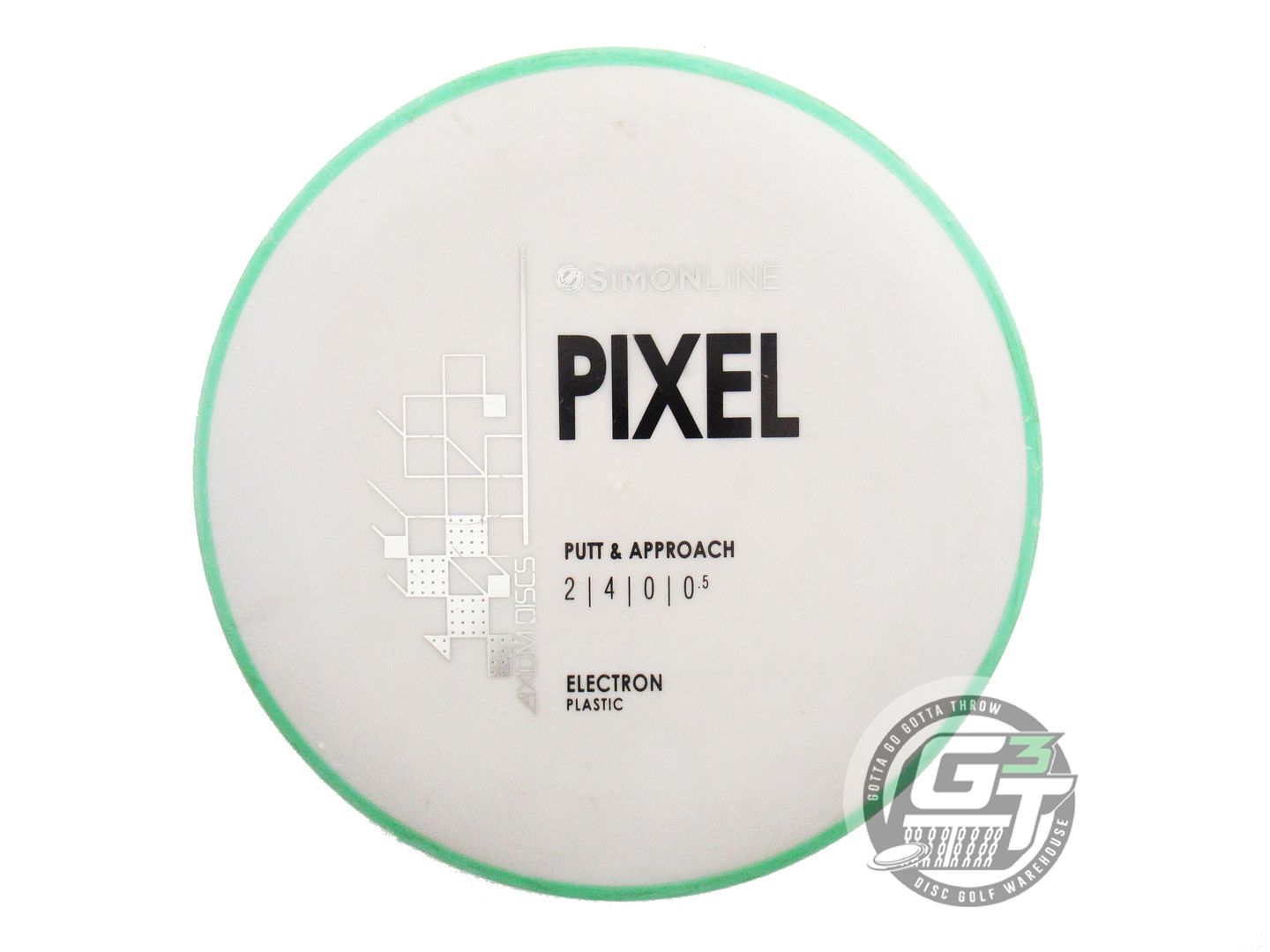 USED Axiom Discs Electron Firm Pixel 173g Lt. Gray Green Rim Putter Disc