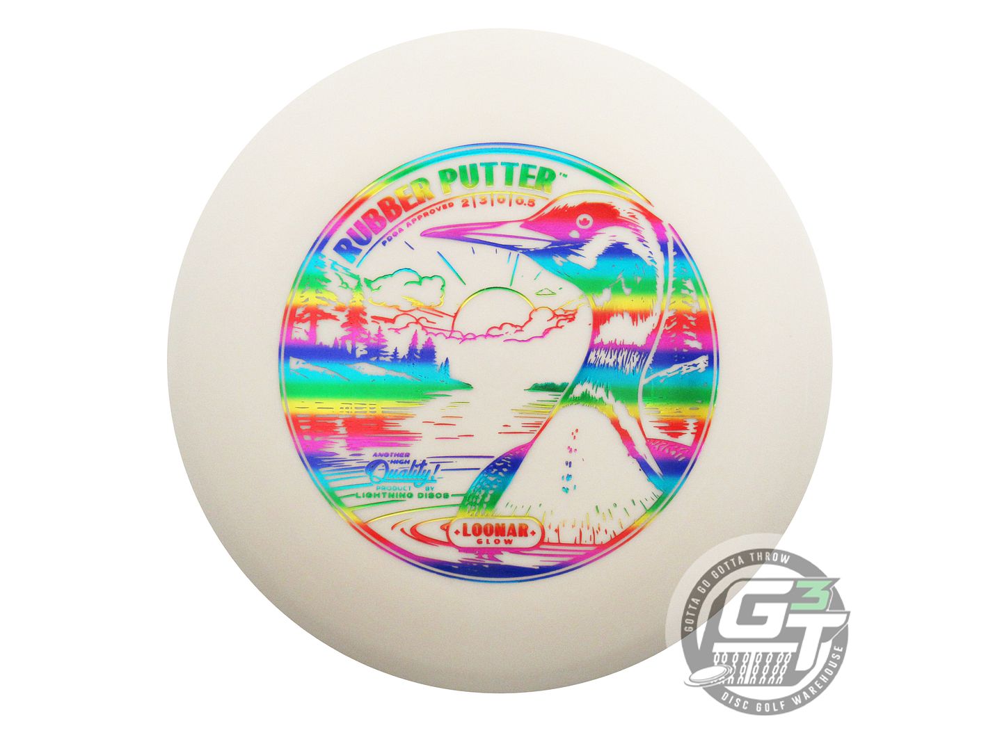NOS Lightning X-OUT Loonar Glow Rubber Putter 178g Rainbow Foil Putter Golf Disc