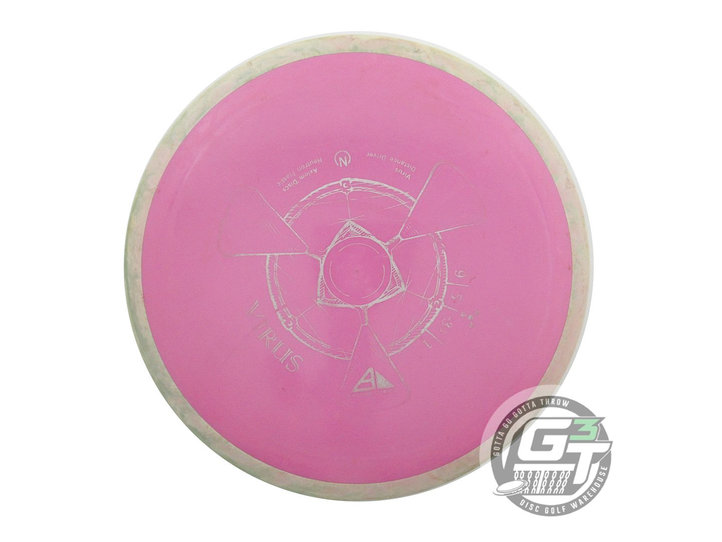 USED Axiom Discs Neutron Virus 173g Pink Cream Rim Distance Driver Golf Disc