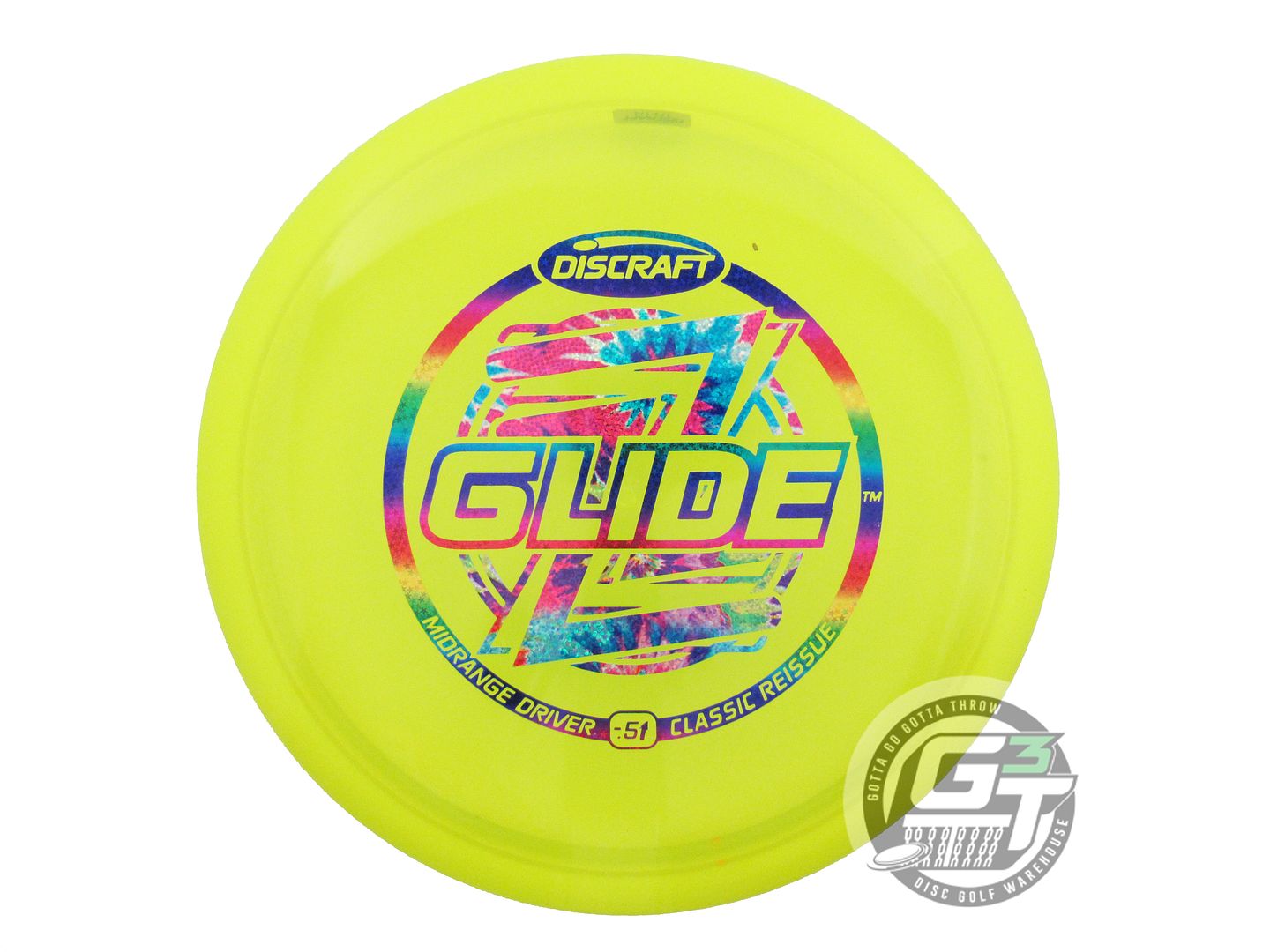 USED Discraft Classic Reissue Z Glide 174g Yellow Fireworks Foil Driver Disc