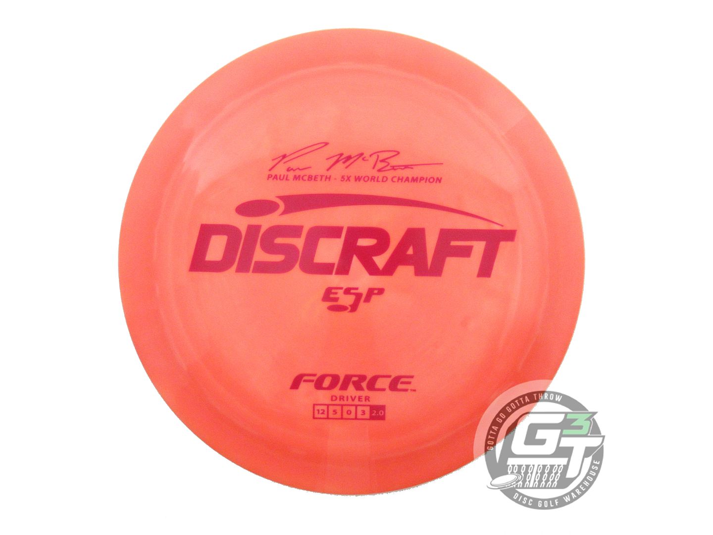NOS Discraft [McBETH] ESP Force 176g Orange Red Stamp Distance Driver Golf Disc