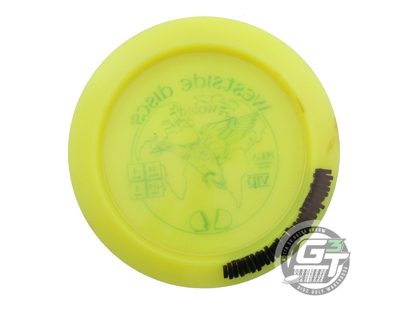 USED Westside Discs VIP World 176g Yellow Green Stamp Distance Driver Golf Disc