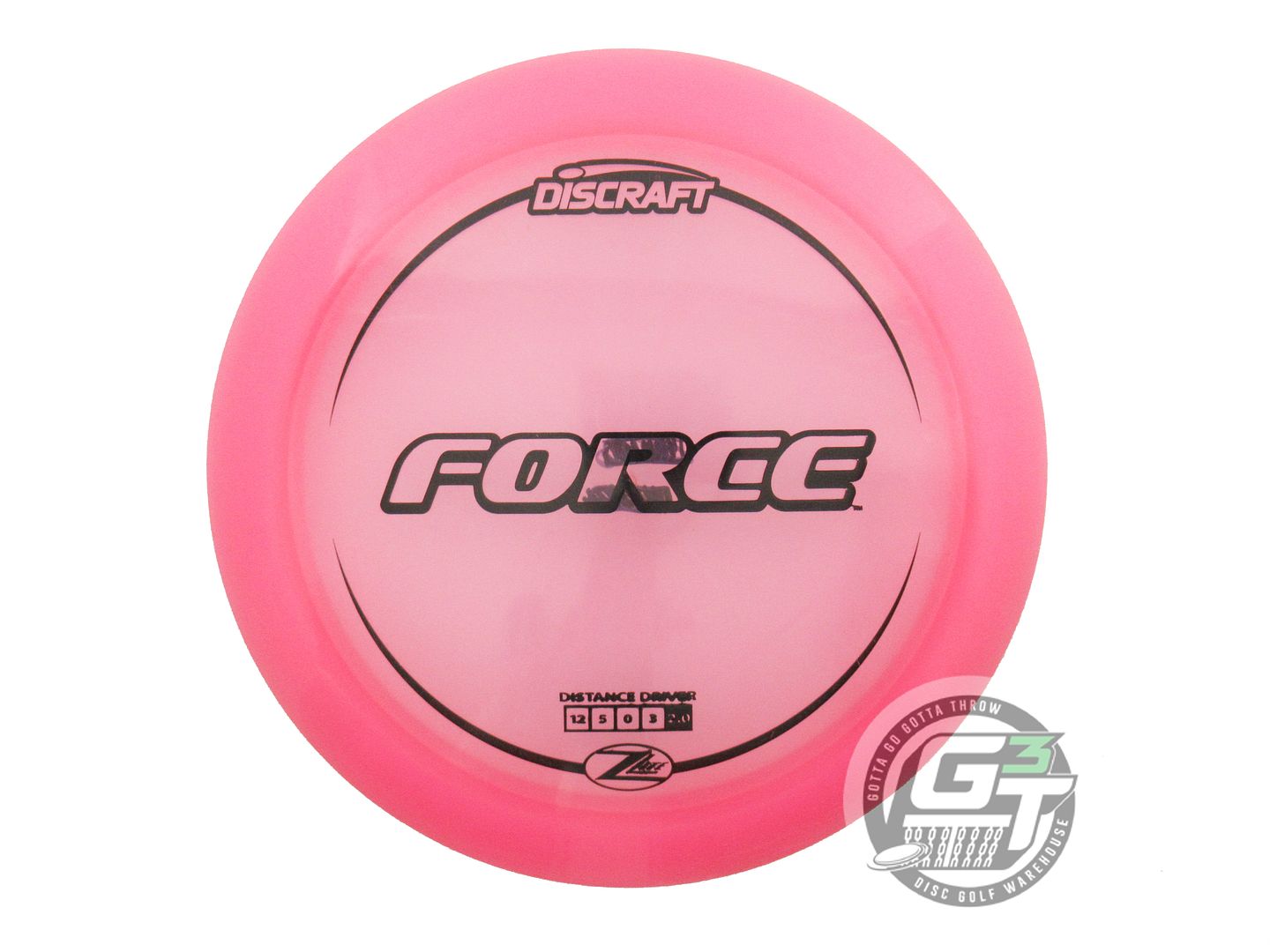 USED Discraft Z Lite Force 166g Pink Black Stamp Distance Driver Golf Disc