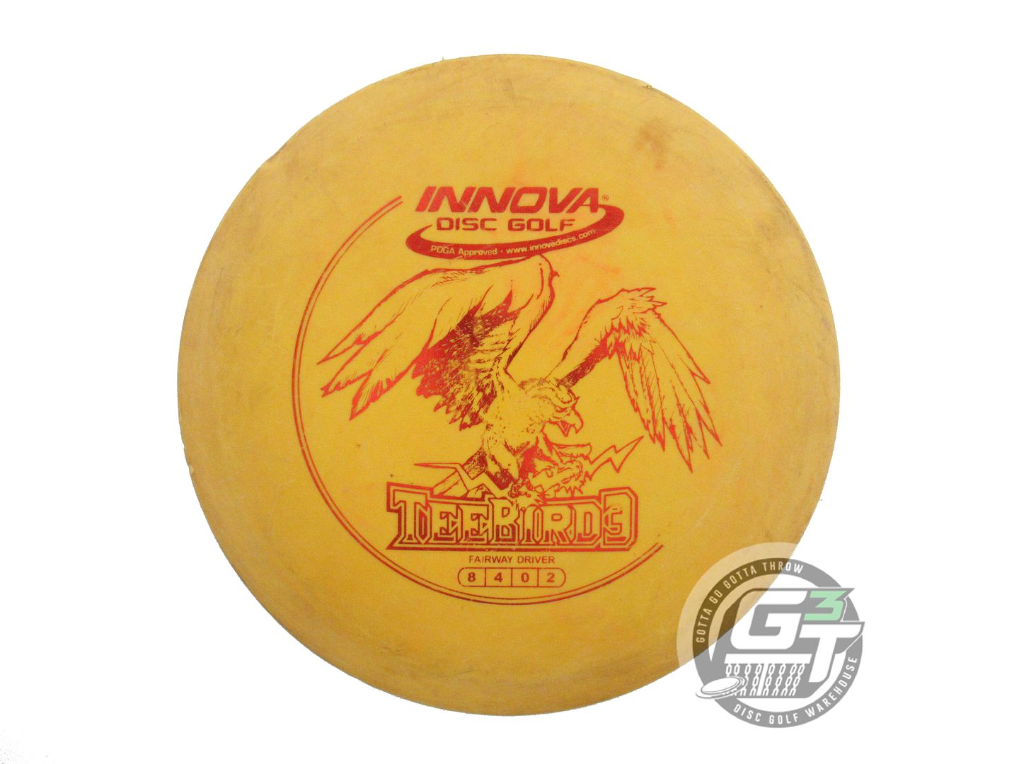 USED Innova DX Teebird3 175g Marigold Red Foil Fairway Driver Golf Disc