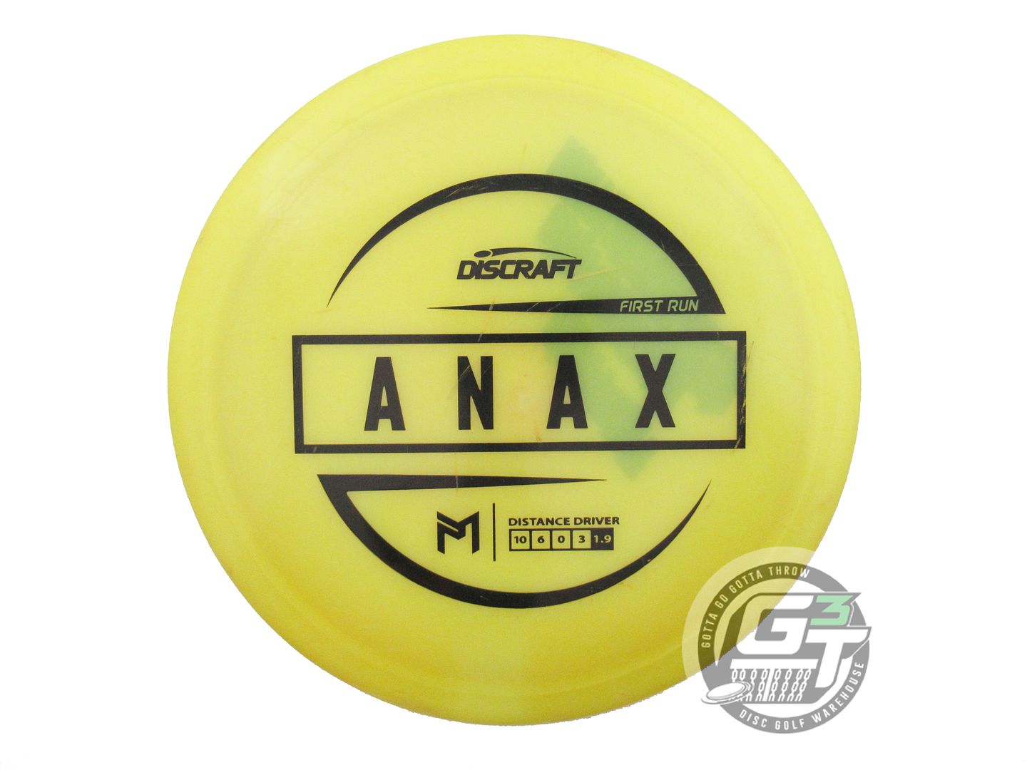 USED Discraft [McBETH] FIRST RUN ESP Anax 174g Yellow Black Stamp Driver Disc