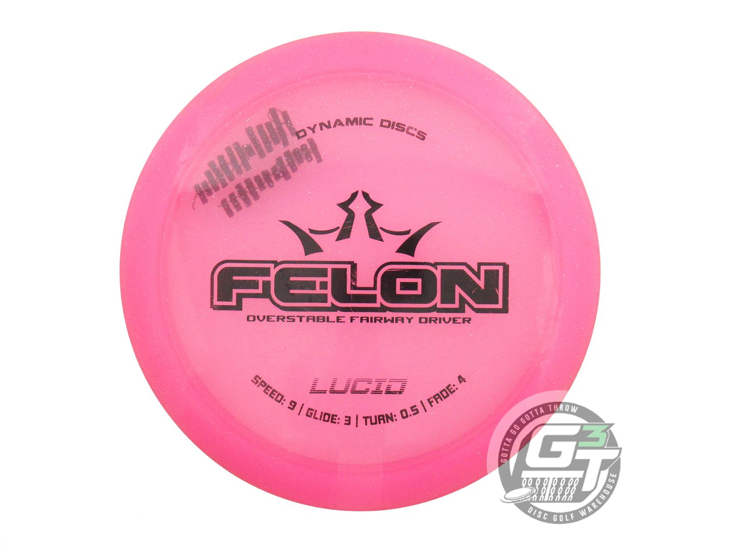 USED Dynamic Discs Lucid Felon 176g Pink Black Stamp Fairway Driver Golf Disc