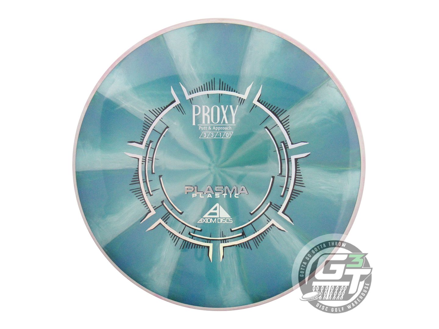USED Axiom Discs Plasma Proxy 172g Green-Teal Lilac Rim Putter Golf Disc