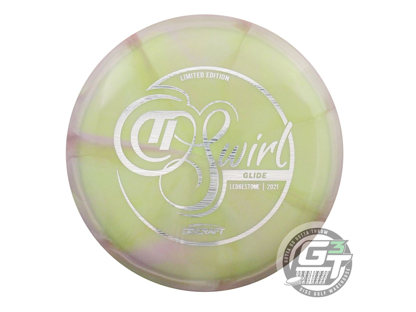 USED Discraft [LEDGESTONE] Titanium Swirl Glide 176g Pink-Lime Driver Golf Disc