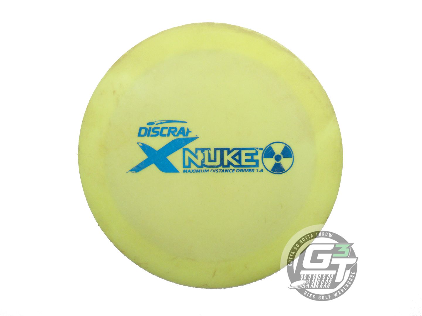 USED Discraft X Nuke 167g Yellow Blue Foil Distance Driver Golf Disc