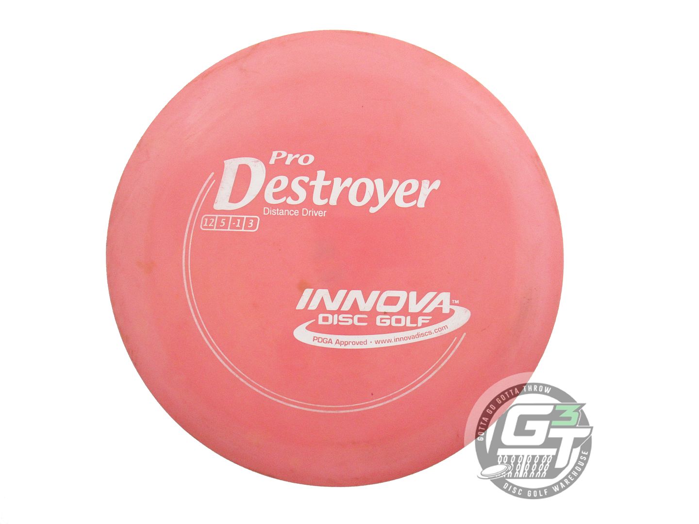 USED Innova Pro Destroyer 170g Salmon White Stamp Distance Driver Golf Disc