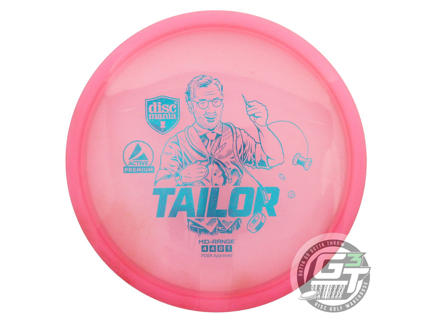USED DiscMania Active Premium Tailor 176g Pink Teal Foil Midrange Golf Disc