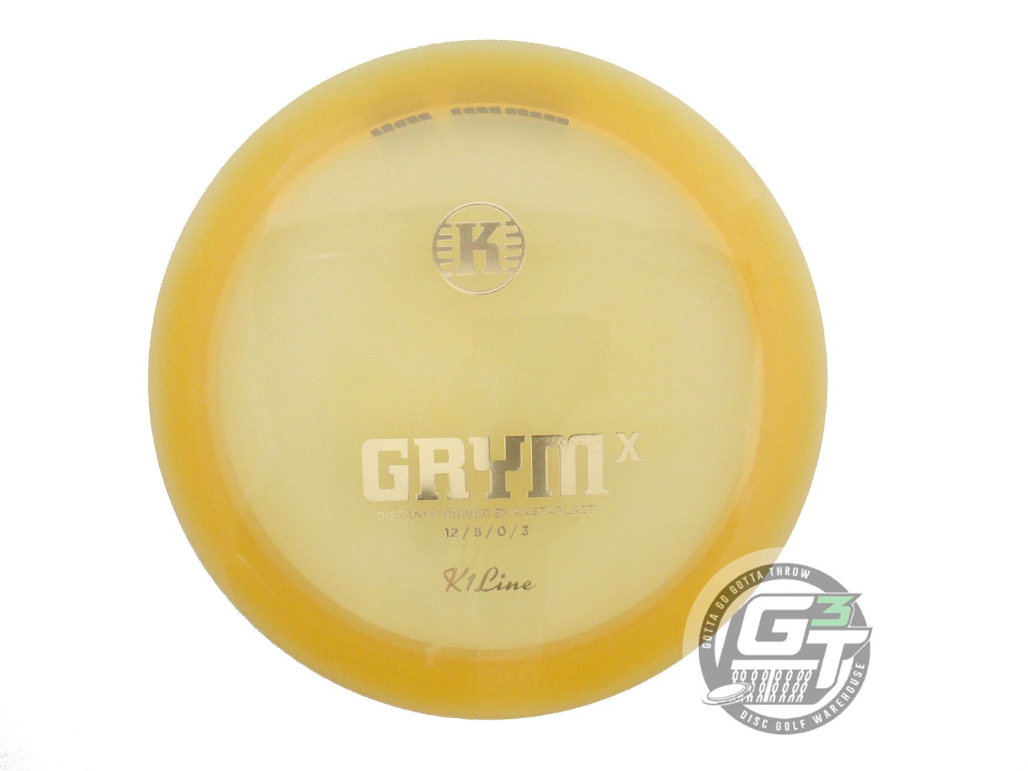 USED Kastaplast K1 Grym X 174g Peach Gold Foil Distance Driver Golf Disc