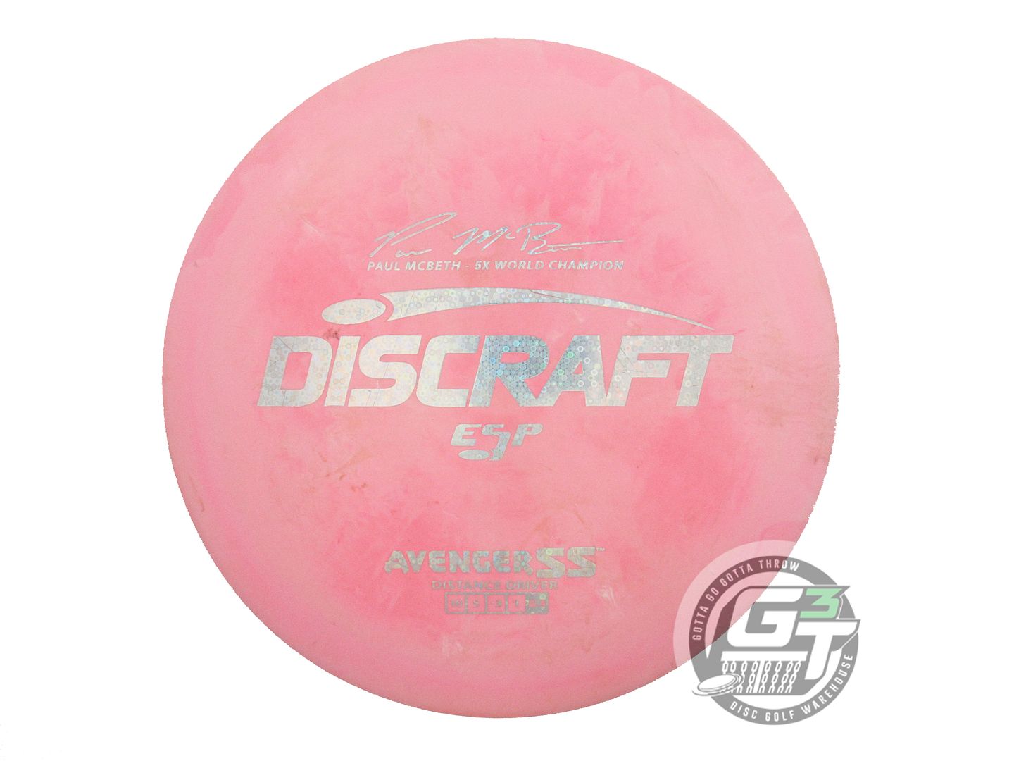 USED Discraft [McBETH] ESP Avenger SS 175g Pink Bubble Holo Foil Driver Disc