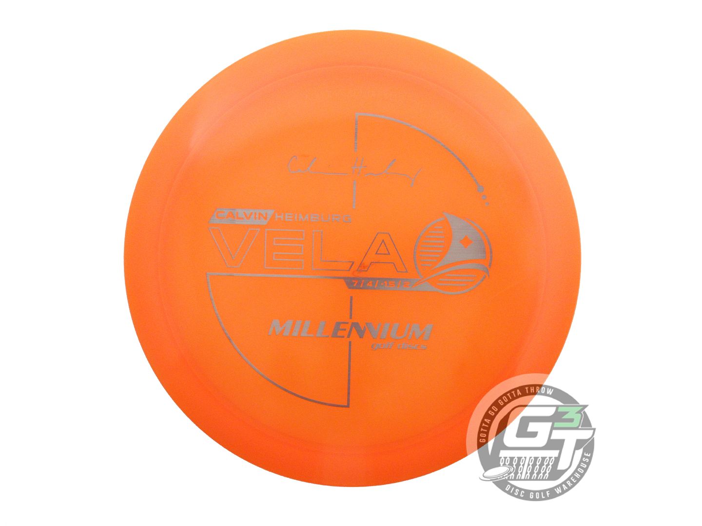 USED Millennium [HEIMBURG] Quantum Vela 168g Orange Gray Laser Driver Golf Disc