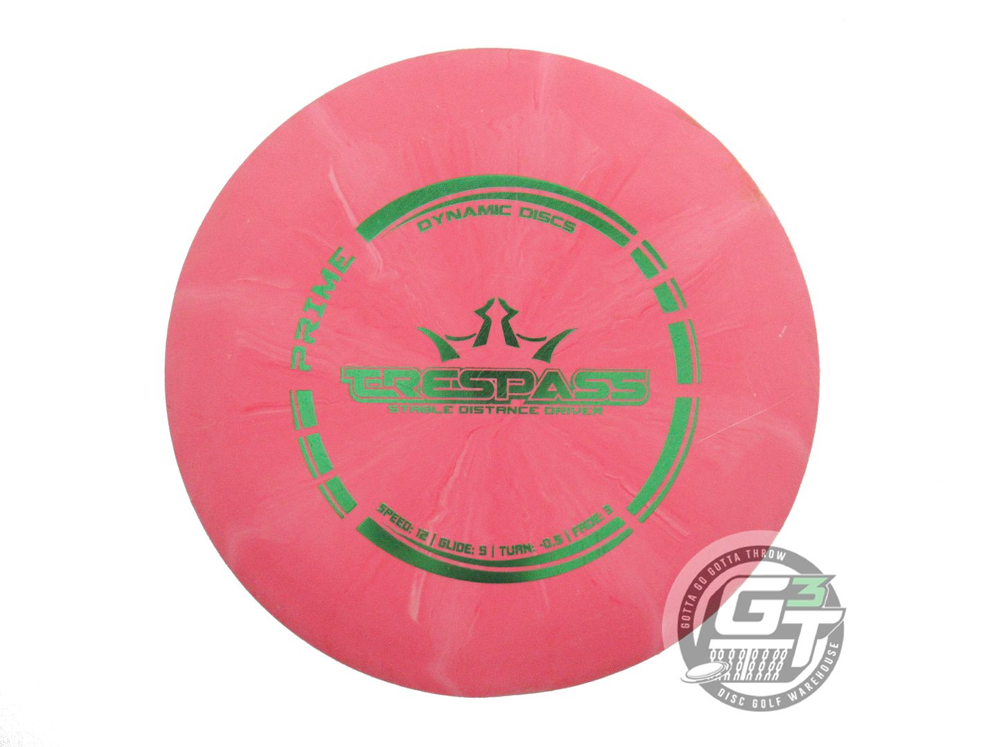 USED Dynamic Discs Prime Burst Trespass 174g Red Green Foil Distance Driver Disc