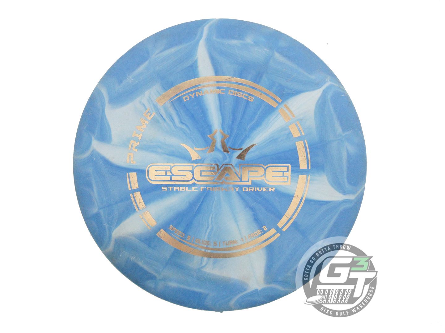 USED Dynamic Discs Prime Burst Escape 174g Blue Gold Foil Fairway Driver Disc