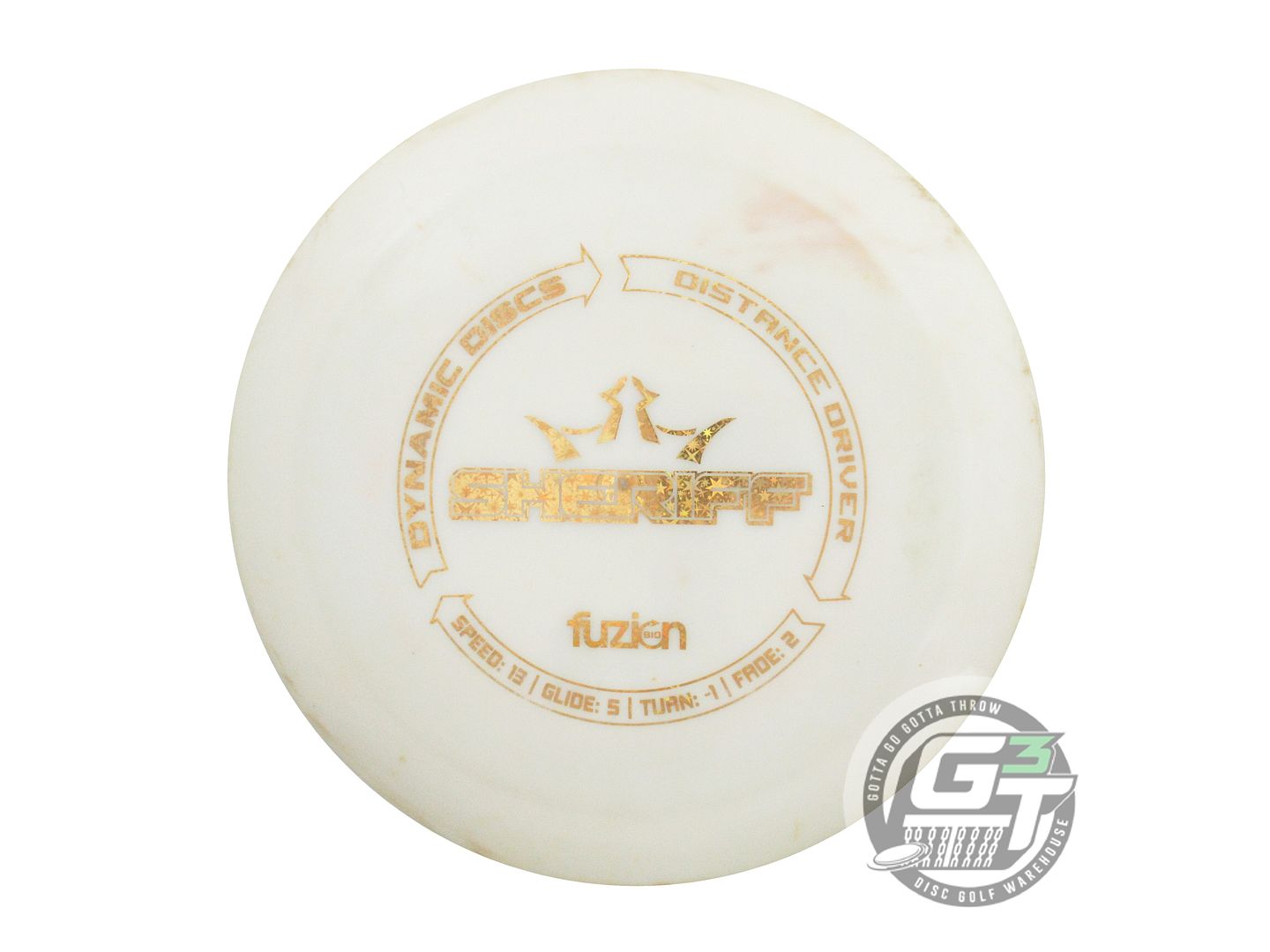 USED Dynamic Discs BioFuzion Sheriff 174g White Gold Star Foil Driver Golf Disc