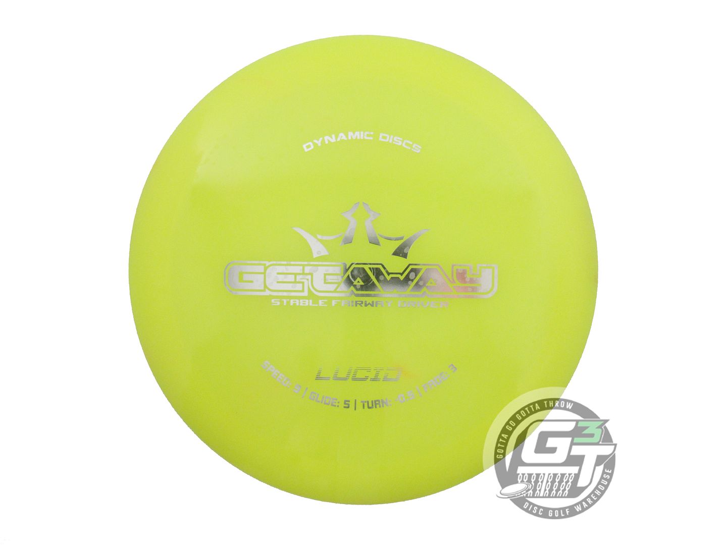 USED Dynamic Discs Lucid Getaway 173g Yellow Silver Foil Distance Driver Disc