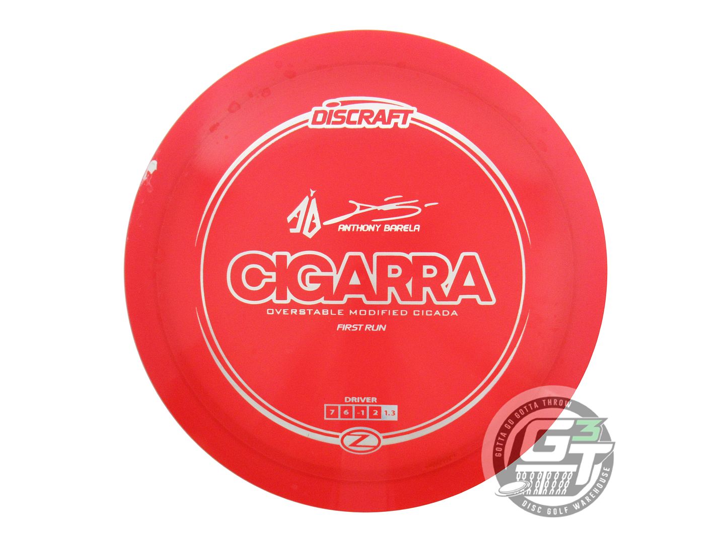 USED Discraft [BARELA] Z Cigarra 173g Red Silver Holo Foil Fairway Driver Disc