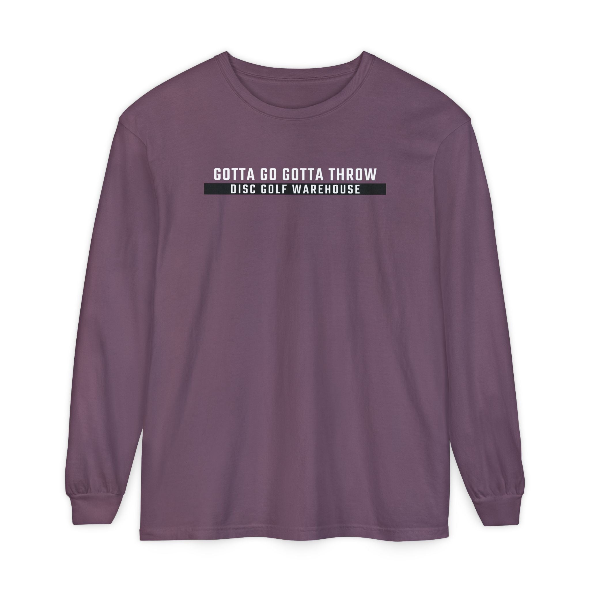 Gotta Go Gotta Throw Bar Stamp Unisex Garment-dyed Long Sleeve Disc Golf T-Shirt